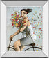 Petals By Lourenco - Mirror Framed Print Wall Art - Blue
