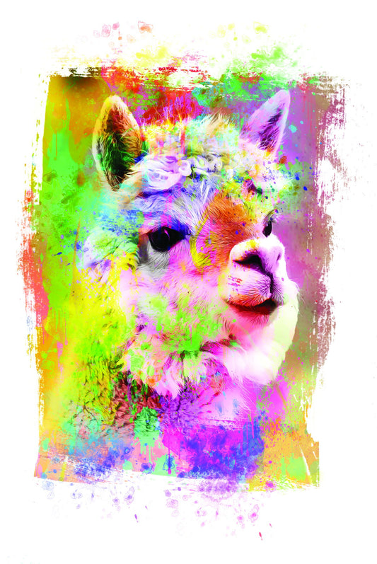 Framed - Rainbow Llama II By Jg Studios - Green
