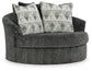 Biddeford - Oversized Swivel Accent Chair - Shadow