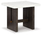 Burkhaus - Rectangular End Table - White / Dark Brown