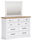 Ashbryn - Dresser And Mirror - White / Natural