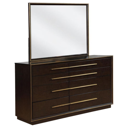 Durango - 8-Drawer Dresser With Mirror - Smoked Peppercorn