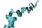 Tempered Glass With Foil - Turquoise Squiggly - Blue