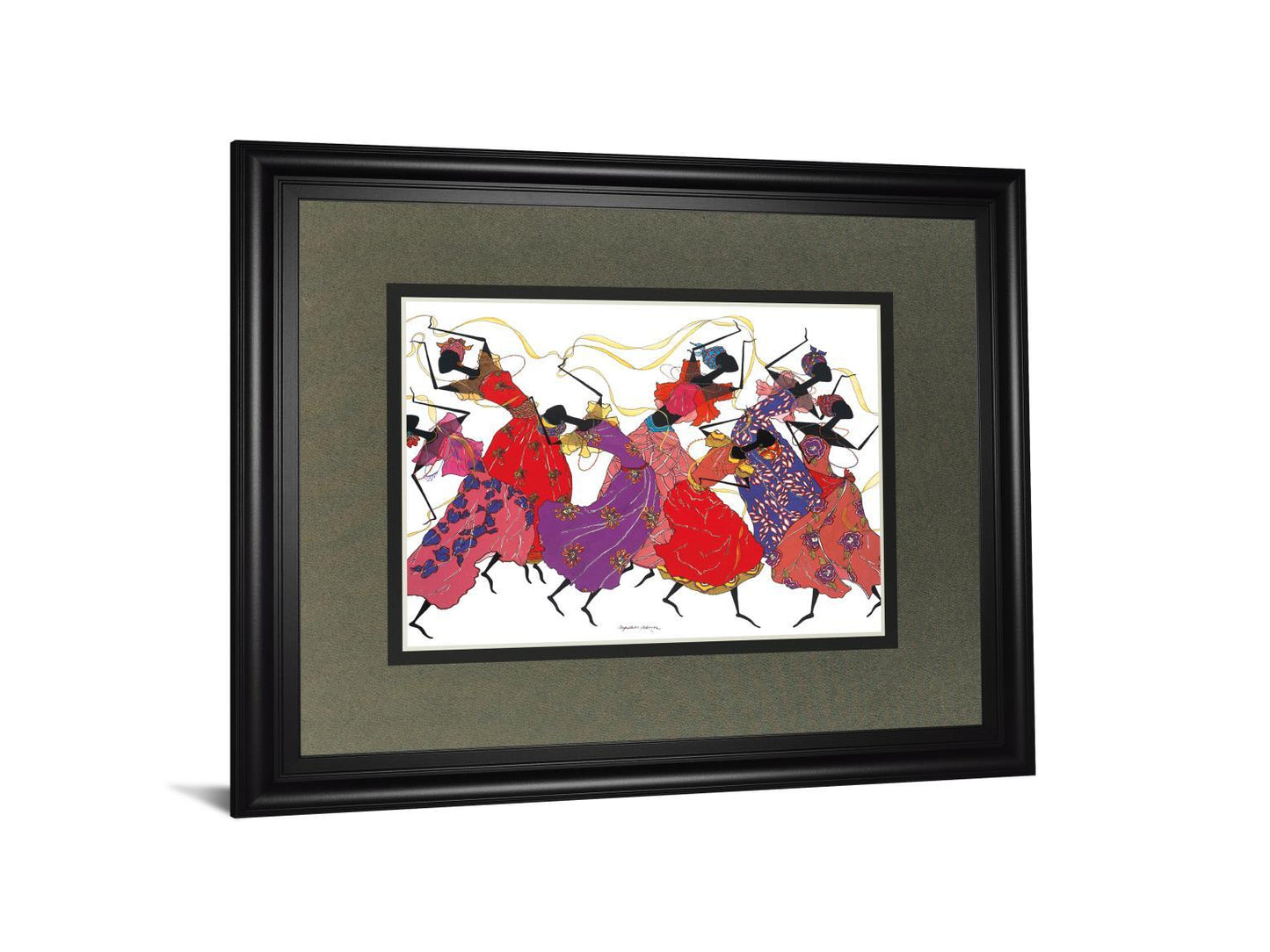 Lead Dancer In Purple Gown By Augusta Asberry - Framed Print Wall Art - Red