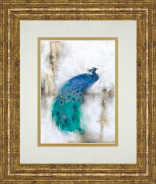 Jewel Plume By J. Prior - Framed Print Wall Art - Blue
