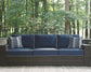 Grasson - Brown / Blue - Sofa With Cushion