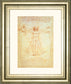 Vituvian Man By Leonardo Da Vinci - Framed Print Wall Art - Gold