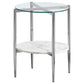 Cadee - Round Glass Top End Table - Clear And Chrome
