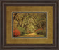 Road Lined With Oaks & Flowers By William Guion And Mossy Oak Native Living - Framed Print Wall Art - Green