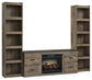 Trinell - 3-Piece Entertainment Center With Electric Fireplace - Brown