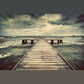 Framed Small - Cloudy Pier - Blue