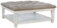 Kanwyn - Uph Ottoman Cocktail Table - Whitewash