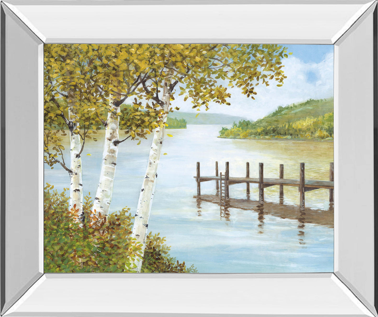 Rural Route Il By A. Fisk - Mirror Framed Print Wall Art - Blue