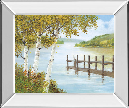 Rural Route Il By A. Fisk - Mirror Framed Print Wall Art - Blue