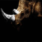 Floating Tempered Glass With Foil Rhinoceros - Black