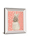 White Gold Pineapple On Polka Dots Pink By Nature Magick - Mirror Framed Print Wall Art - Pink
