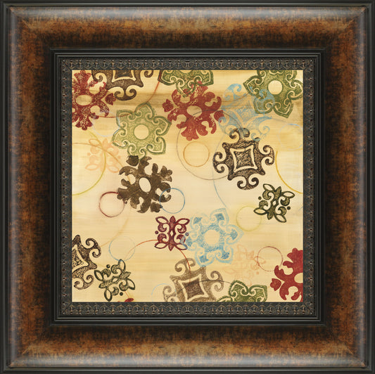 Cheerful Greeting Square II By Jeni Lee - Framed Print Wall Art - Beige