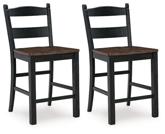 Valebeck - Barstool (Set of 2) - Black / Brown