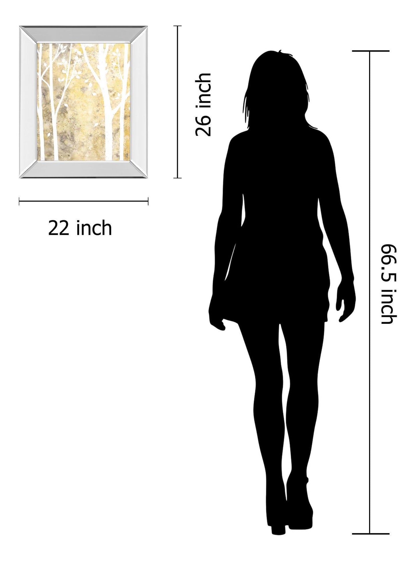 Simple State I By Debbie Banks - Mirror Framed Print Wall Art - Yellow