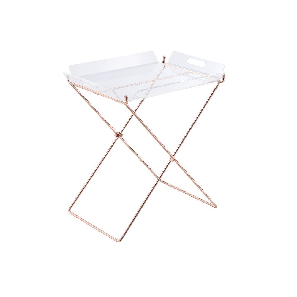 Cercie - Tray Table - Clear Acrylic & Copper