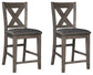 Caitbrook - Upholstered Barstool (Set of 2) - Gray