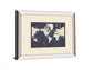 Blueprint World Map V2 By Sue Schlabach Mirrored Frame - Blue