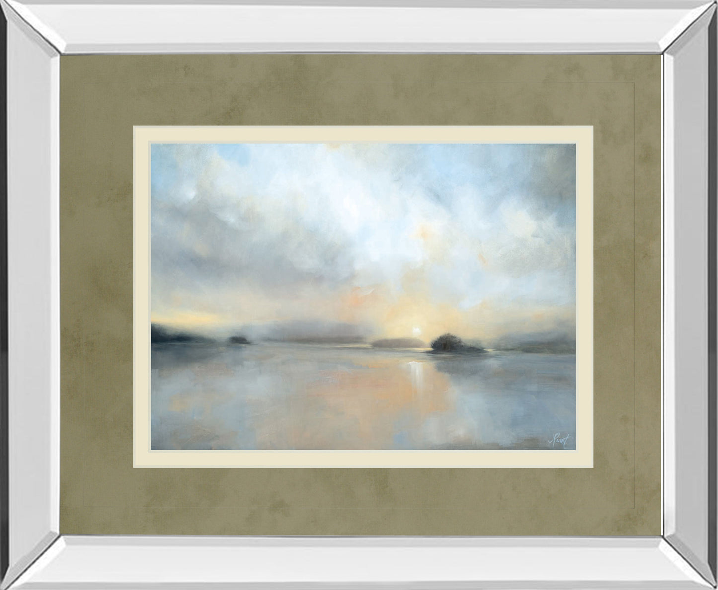 December Mists By Joanne Parent - Framed Print Wall Art - Blue