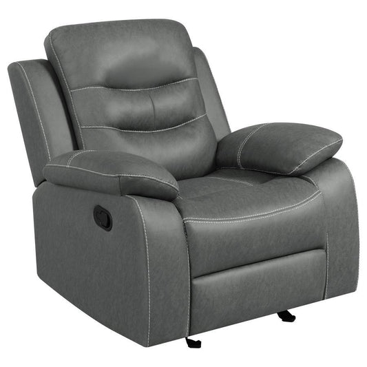 Nova - Upholstered Glider Recliner Chair - Dark Grey