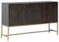 Elinmore - Accent Cabinet - Brown / Gold Finish