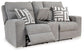 Biscoe - Power Reclining Loveseat With Console /Adj Headrest - Pewter