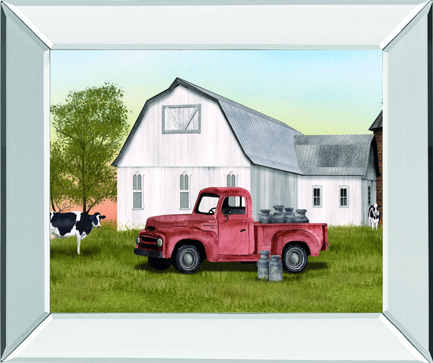 Got Milk By Billy Jacobs - Mirror Framed Print Wall Art - Green