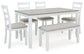 Stonehollow - Rectangular Drm Table Set (Set of 6) - White / Gray