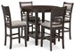 Langwest - Dining Room Counter Table Set (Set of 5) - Brown