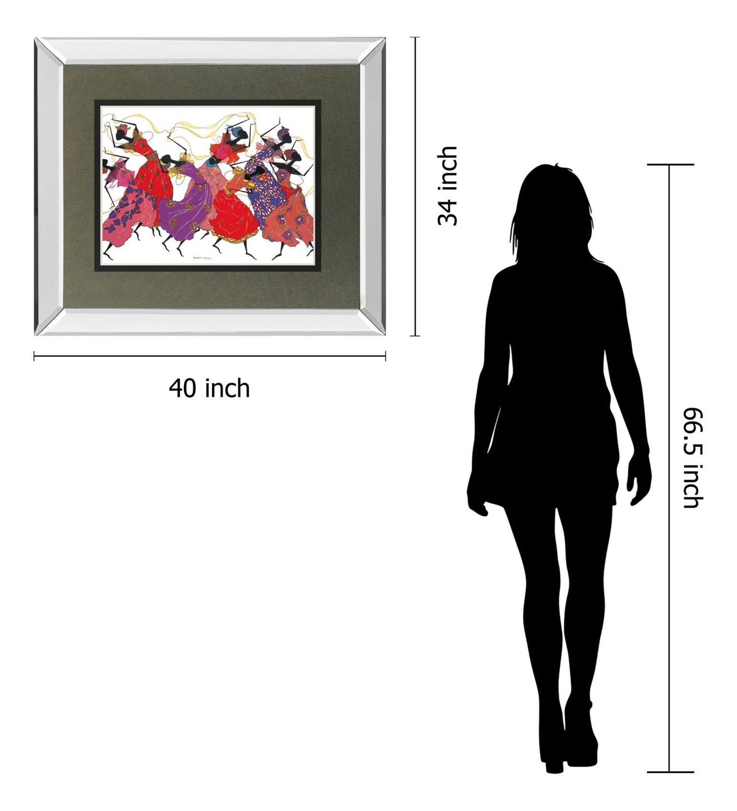 Lead Dancer In Purple Gown By Augusta Asberry - Mirror Framed Print Wall Art - Red