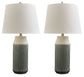 Afener - Ceramic Table Lamp (Set of 2) - Blue / Beige