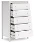 Hallityn - Five Drawer Chest - White