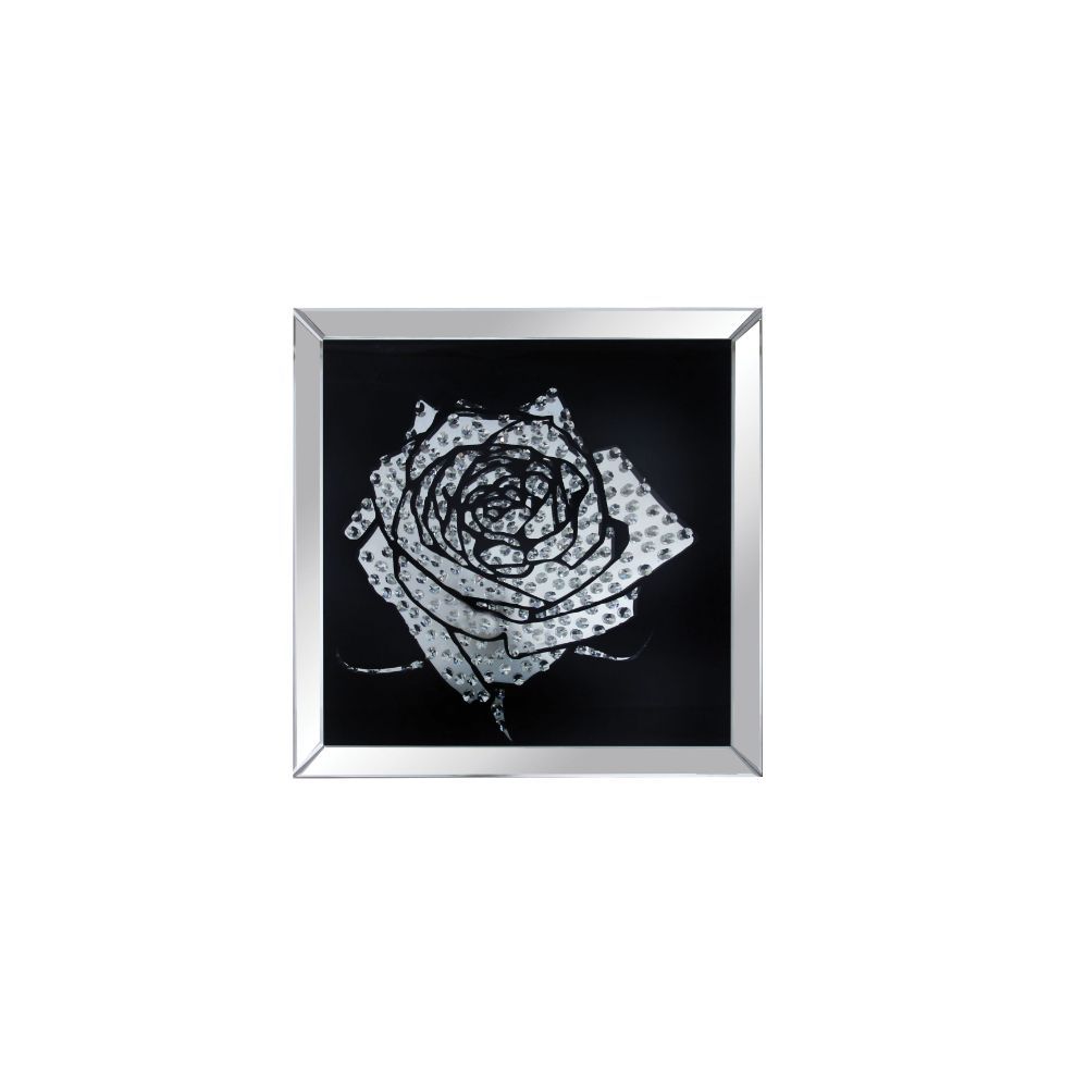 Nevina - Wall Art - Mirrored & Faux Crystal Rose