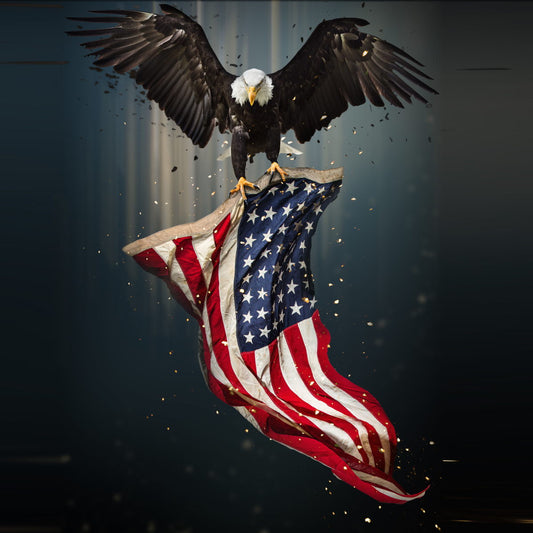Small - Eagle With Flag - Dark Gray