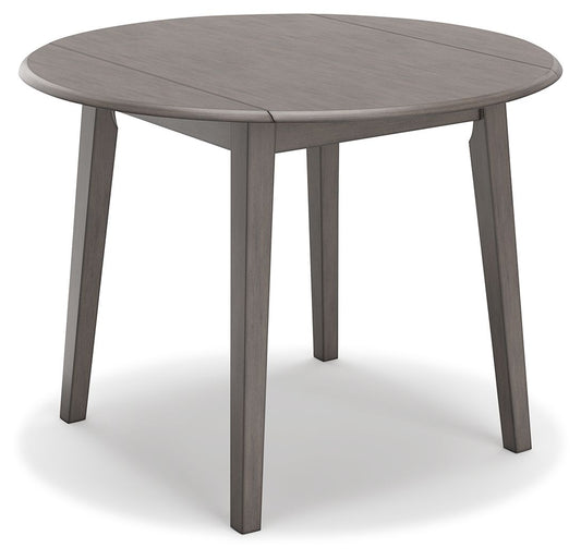 Shullden - Gray - Round Drm Drop Leaf Table