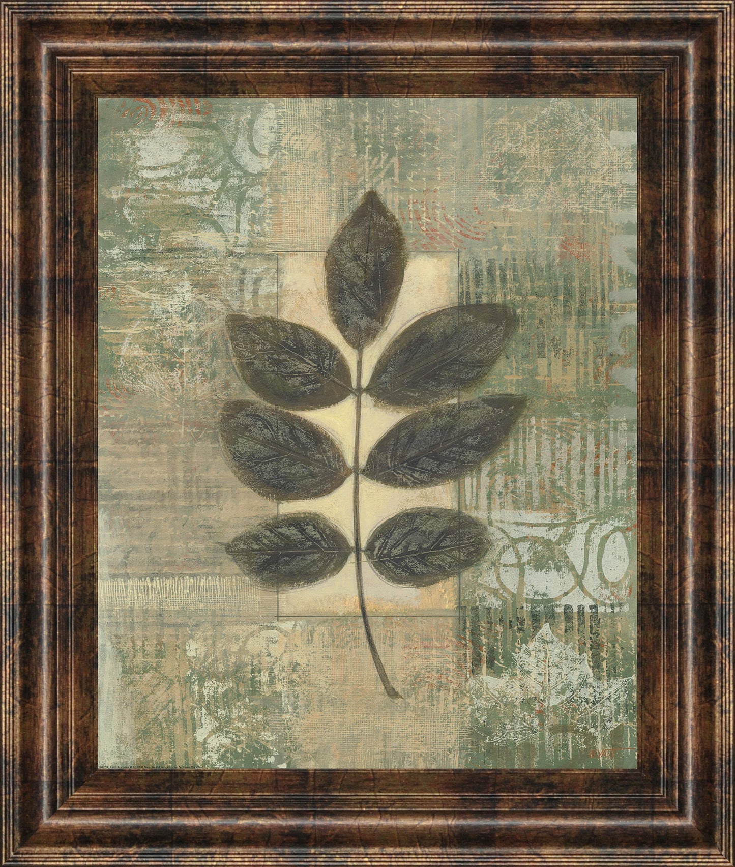 Leaf Textures Il By Norman Wyatt, Jr. - Framed Print Wall Art - Green