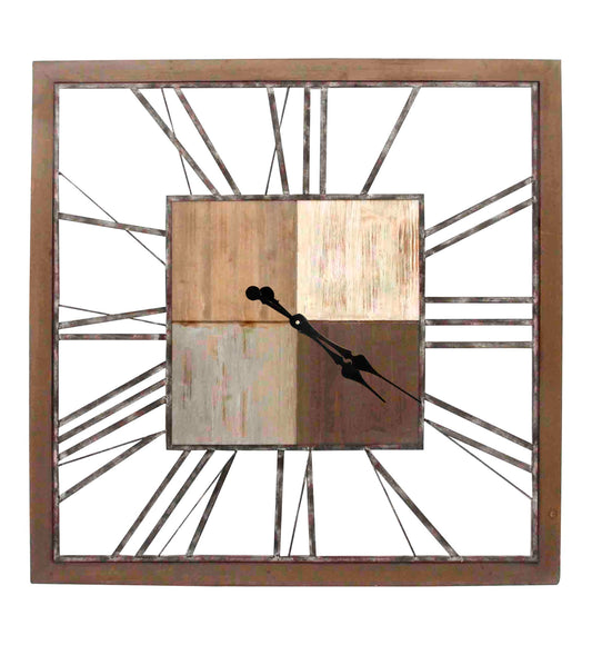 Square Clock - Light Brown