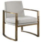 Cory - Concave Metal Arm Accent Chair - Cream And Bronze