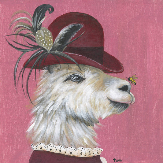 Small - Llamaand Bee By Tava Studios - Pink