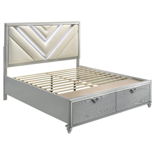 Veronica - Platform Storage Bed With Upholstered LED Headboard
