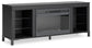 Cayberry - TV Stand With Fireplace - Black