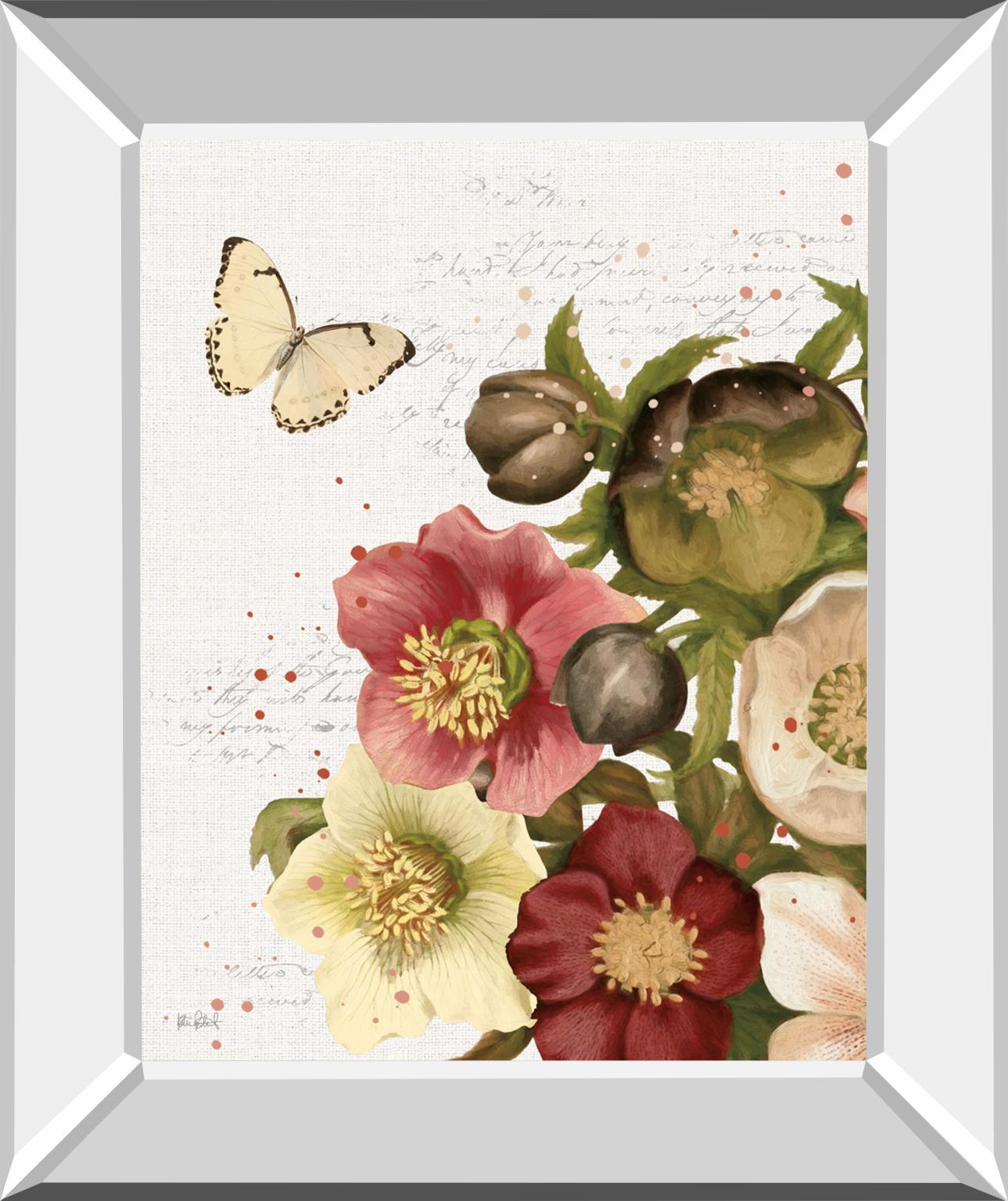 Vintage Petals II By Katie Pertiet - Mirror Framed Print Wall Art