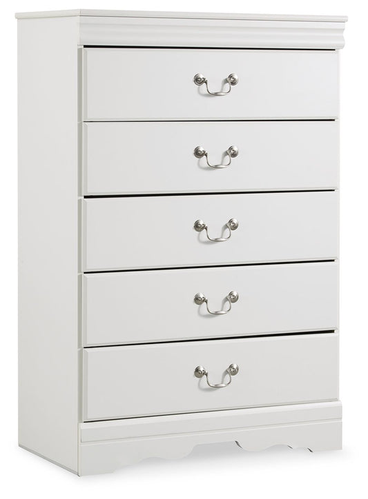 Anarasia - Five Drawer Chest - White