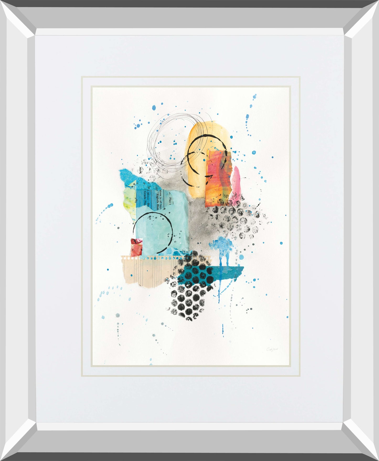 Abstract Skyline II By Courtney Prahl Mirrored Frame