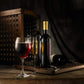 Framed - Wine Glasses & Bottle - Dark Brown