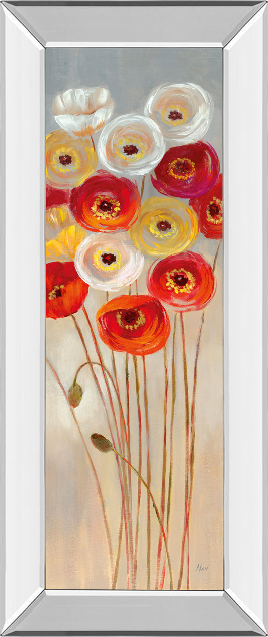 Follow The Sun I By Nan - Mirror Framed Print Wall Art - Red